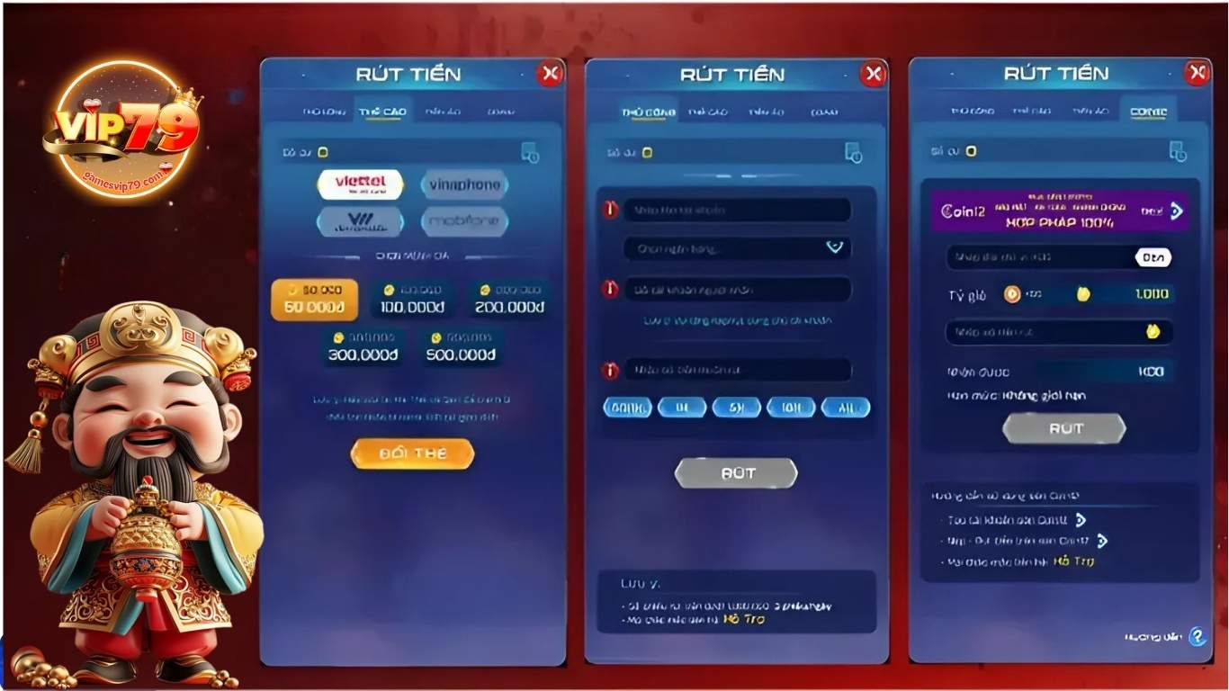 Hướng Dẫn Rút Tiền Vip79