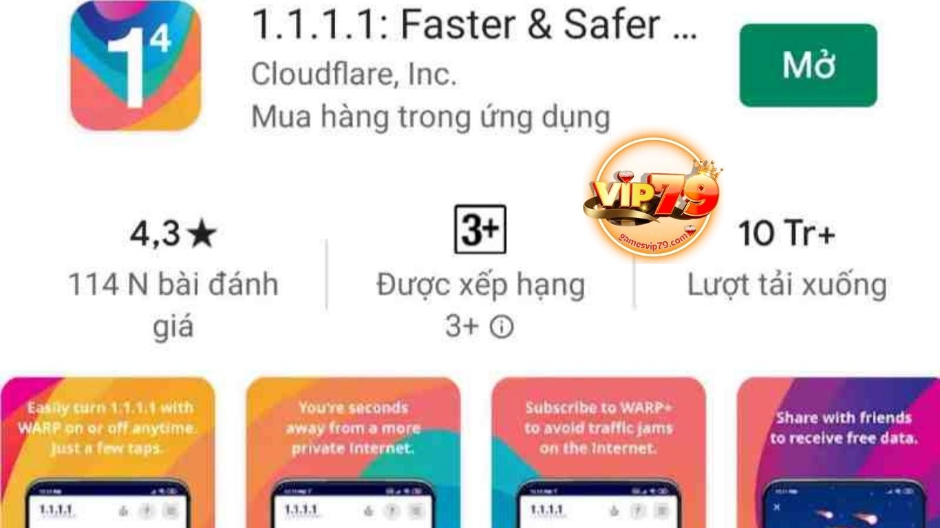 Lợi ích khi tải 1.1.1.1 chơi game Vip79 là gì?